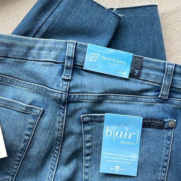 NWT 7 For All Mankind ankle skinny cut hem jeans - Picture 2 of 4